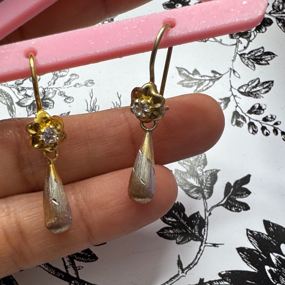 Elegant Gold and Silver Drop Earrings